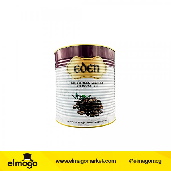 Aceitunas Negras En Rodajas Eden 3Kg